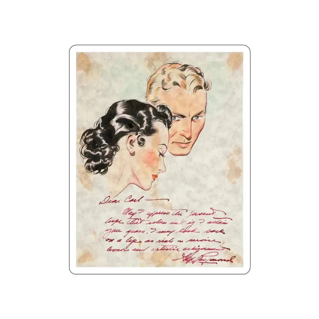 Carl Laemmle Sketch (c. 1937) (Magazine Illustration) STICKER Vinyl Die-Cut Decal White Die-Cut 2 Inch - The Sticker Space