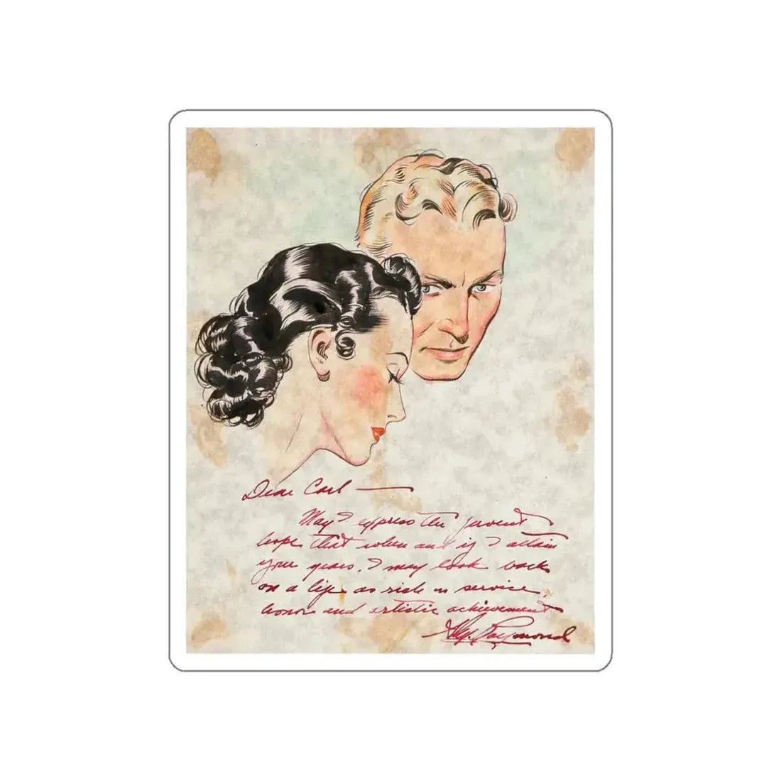 Carl Laemmle Sketch (c. 1937) (Magazine Illustration) STICKER Vinyl Die-Cut Decal White Die-Cut 3 Inch - The Sticker Space