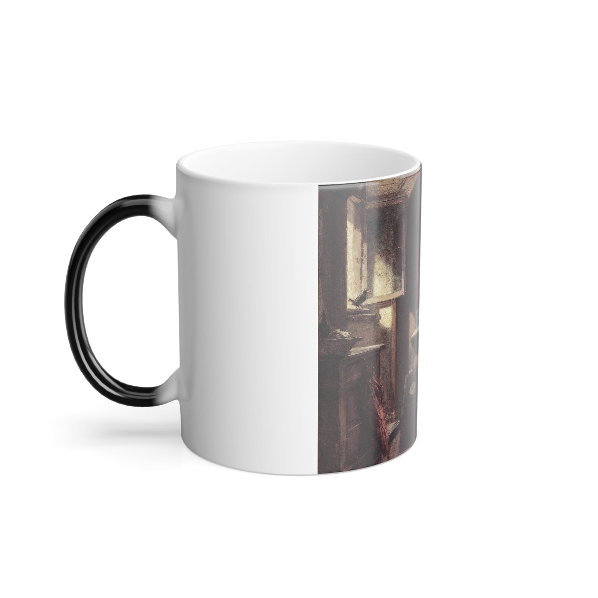 Carl Spitzweg (1808-1885) A Visit - oil on Board c1855 kk - Color Changing Mug 11oz-11oz-The Sticker Space