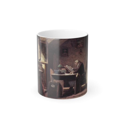 Carl Spitzweg (1808-1885) A Visit - oil on Board c1855 kk - Color Changing Mug 11oz-11oz-The Sticker Space