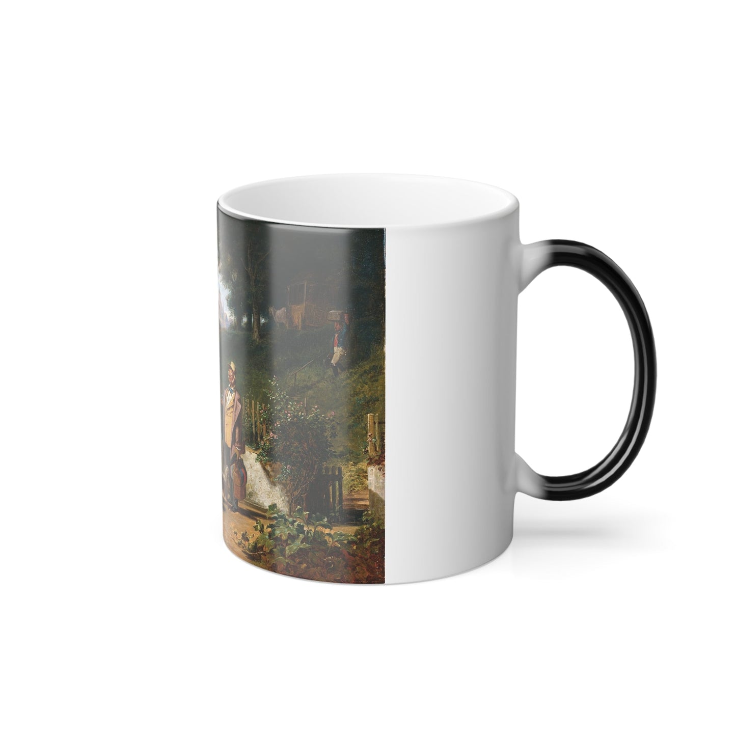 Carl Spitzweg (1808-1885) Childhood Friends - oil on canvas c1855 - Color Changing Mug 11oz-11oz-The Sticker Space