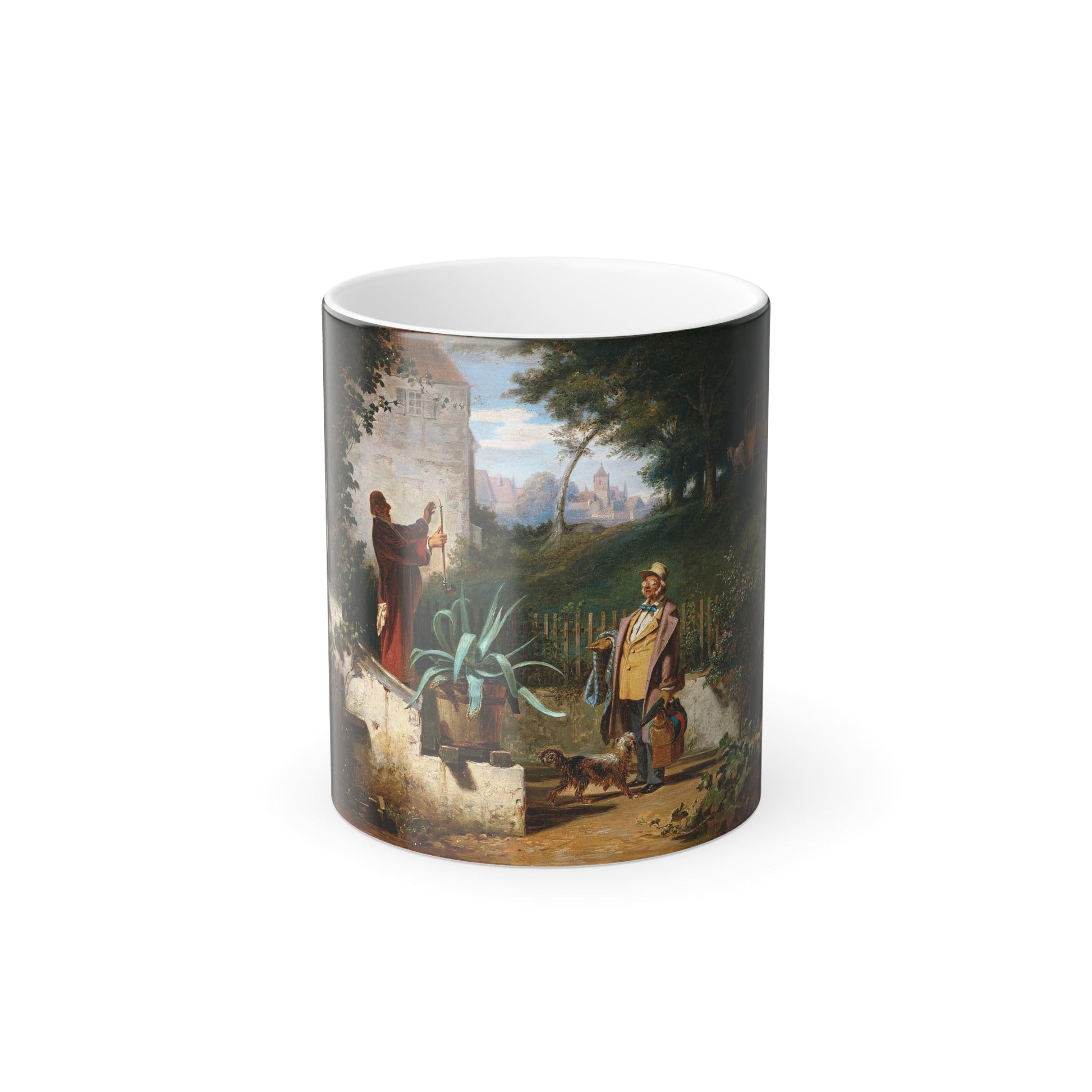 Carl Spitzweg (1808-1885) Childhood Friends - oil on canvas c1855 - Color Changing Mug 11oz-11oz-The Sticker Space