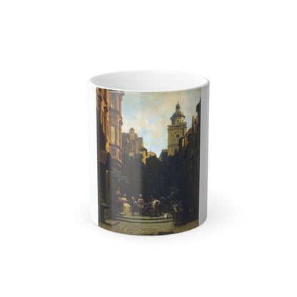 Carl Spitzweg (1808-1885) Die Plauderstunde (A Good Gossip) - Oil on Canvas - Color Changing Mug 11oz-11oz-The Sticker Space