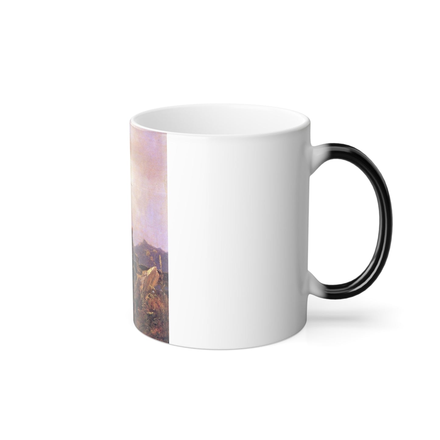 Carl Spitzweg (1808-1885) milkmaid and monk - Oil on Canvas 1838 - Color Changing Mug 11oz-11oz-The Sticker Space