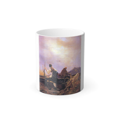 Carl Spitzweg (1808-1885) milkmaid and monk - Oil on Canvas 1838 - Color Changing Mug 11oz-11oz-The Sticker Space