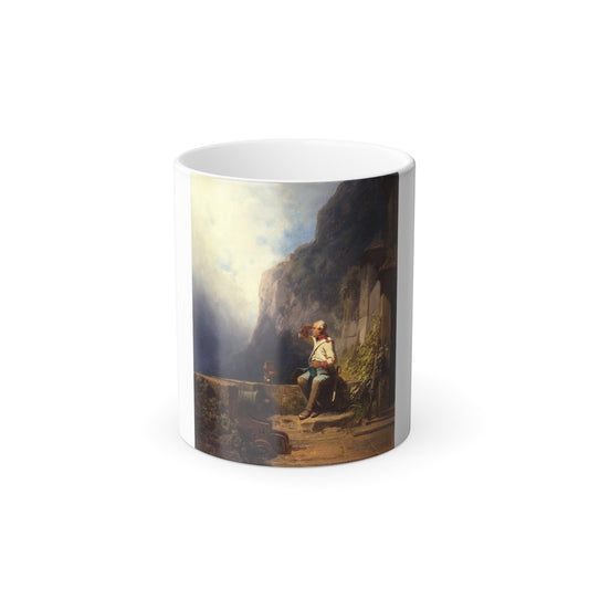 Carl Spitzweg (1808-1885) Sentry on a fortress - 1860 - Color Changing Mug 11oz-11oz-The Sticker Space