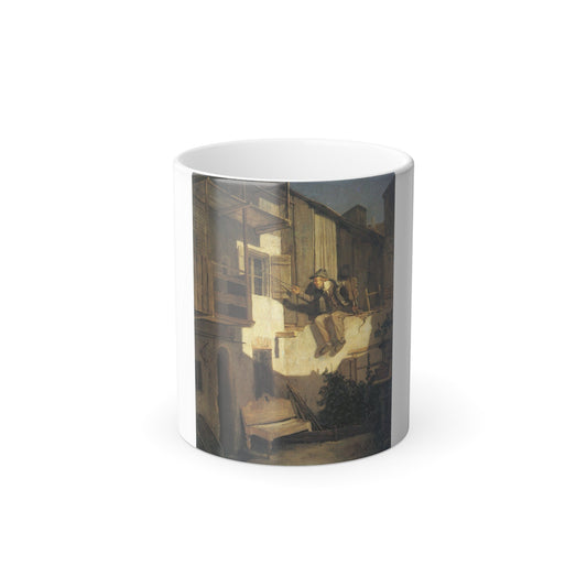 Carl Spitzweg (1808-1885) Serenade in the moonlight - Oil on Convas c1840 - Color Changing Mug 11oz-11oz-The Sticker Space