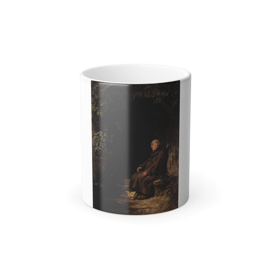 Carl Spitzweg (1808-1885) Sleeping old monk - oil on canvas c1845 jj - Color Changing Mug 11oz-11oz-The Sticker Space