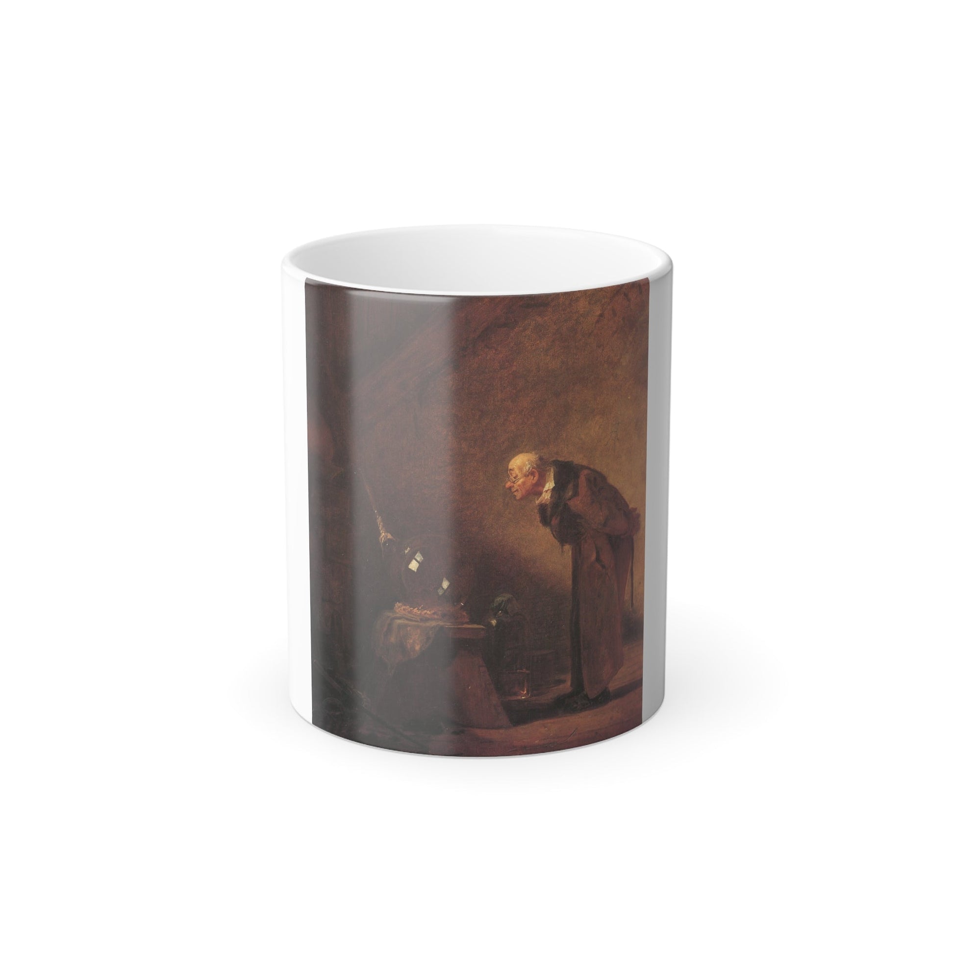 Carl Spitzweg (1808-1885) The Alchemist - oil on canvas c1850-60 - Color Changing Mug 11oz-11oz-The Sticker Space