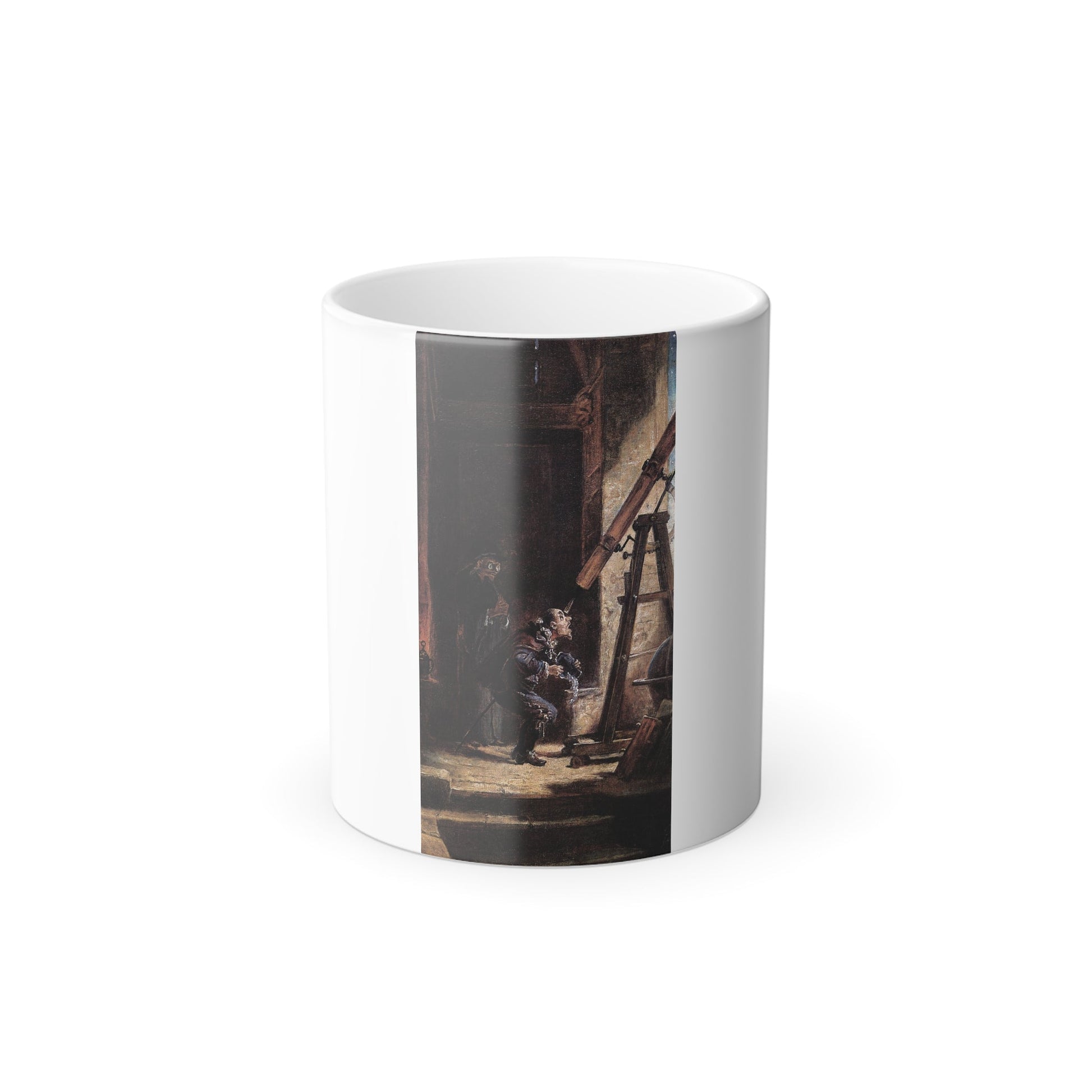 Carl Spitzweg (1808-1885) The Astrologist - oil on canvas c1860-65 - Color Changing Mug 11oz-11oz-The Sticker Space