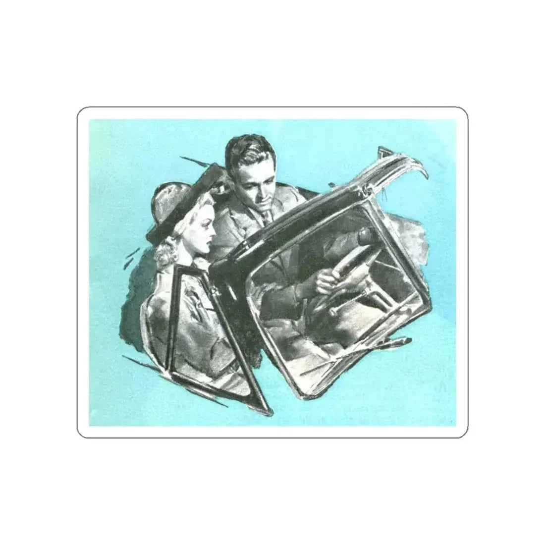 Carless Drivers (Magazine Illustration) STICKER Vinyl Die-Cut Decal White Die-Cut 6 Inch - The Sticker Space