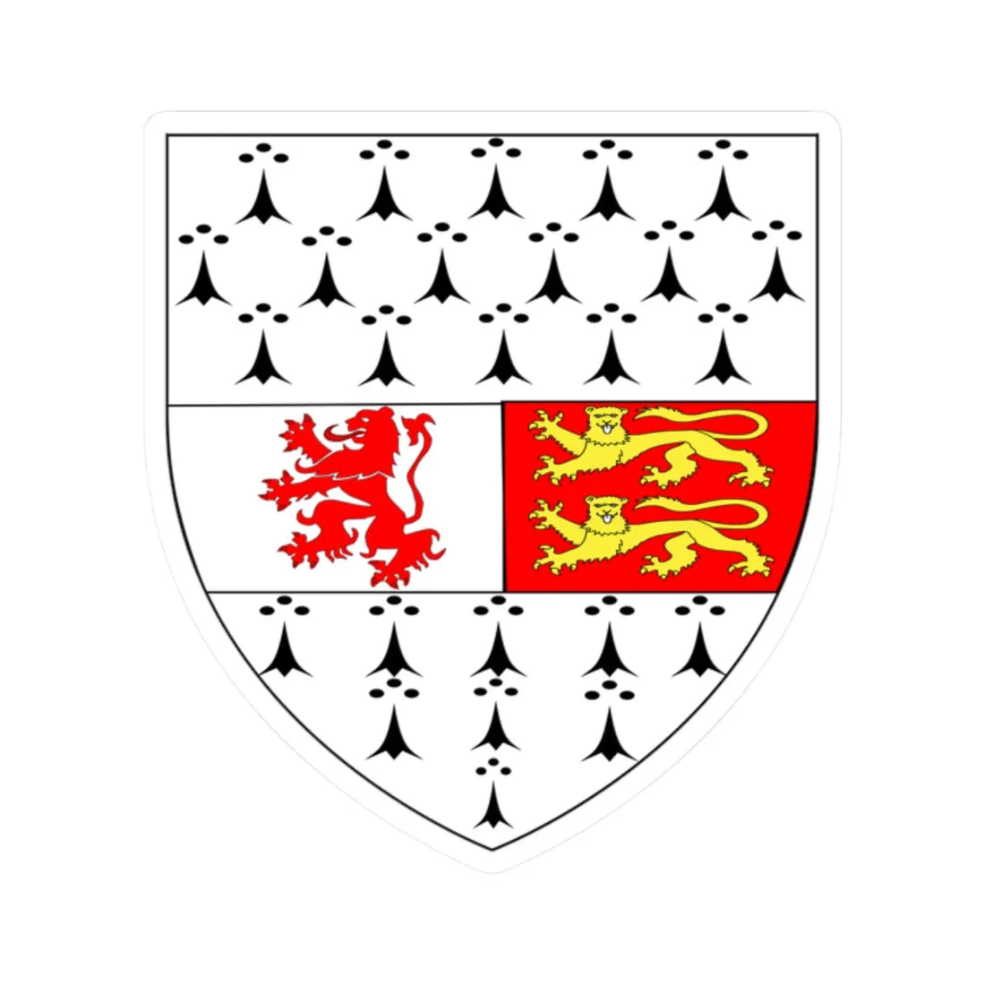 Carlow County Crest (Ireland) (Coat of Arms) STICKER Vinyl Kiss-Cut Decal 2 Inch White - The Sticker Space