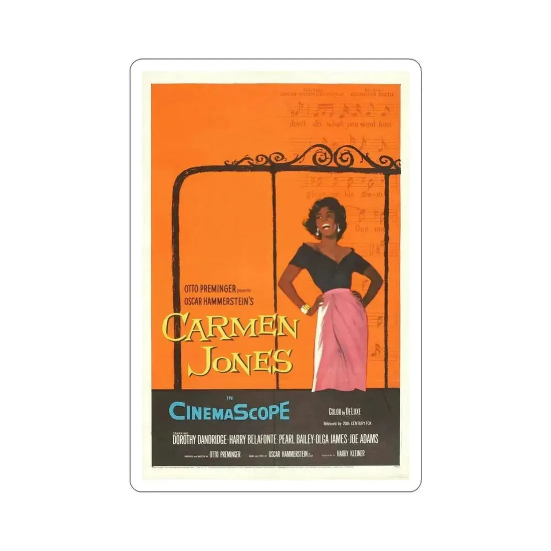 Carmen Jones 1954 Movie Poster STICKER Vinyl Die-Cut Decal 6 Inch - The Sticker Space
