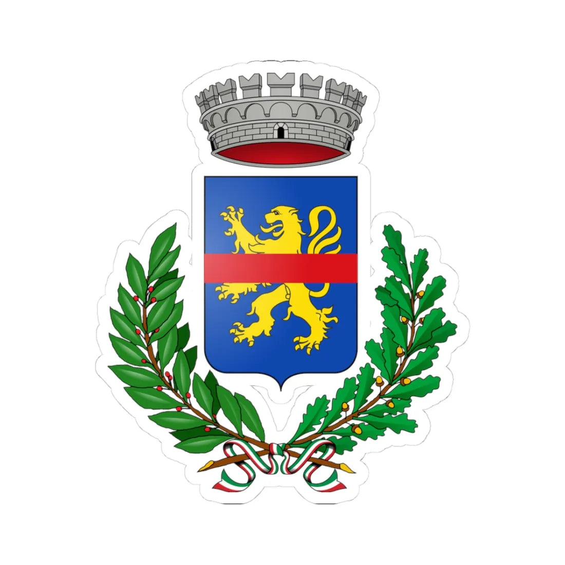Carmignano Italia-Stemma (Italy) (Coat of Arms) STICKER Vinyl Kiss-Cut Decal 3 Inch White - The Sticker Space