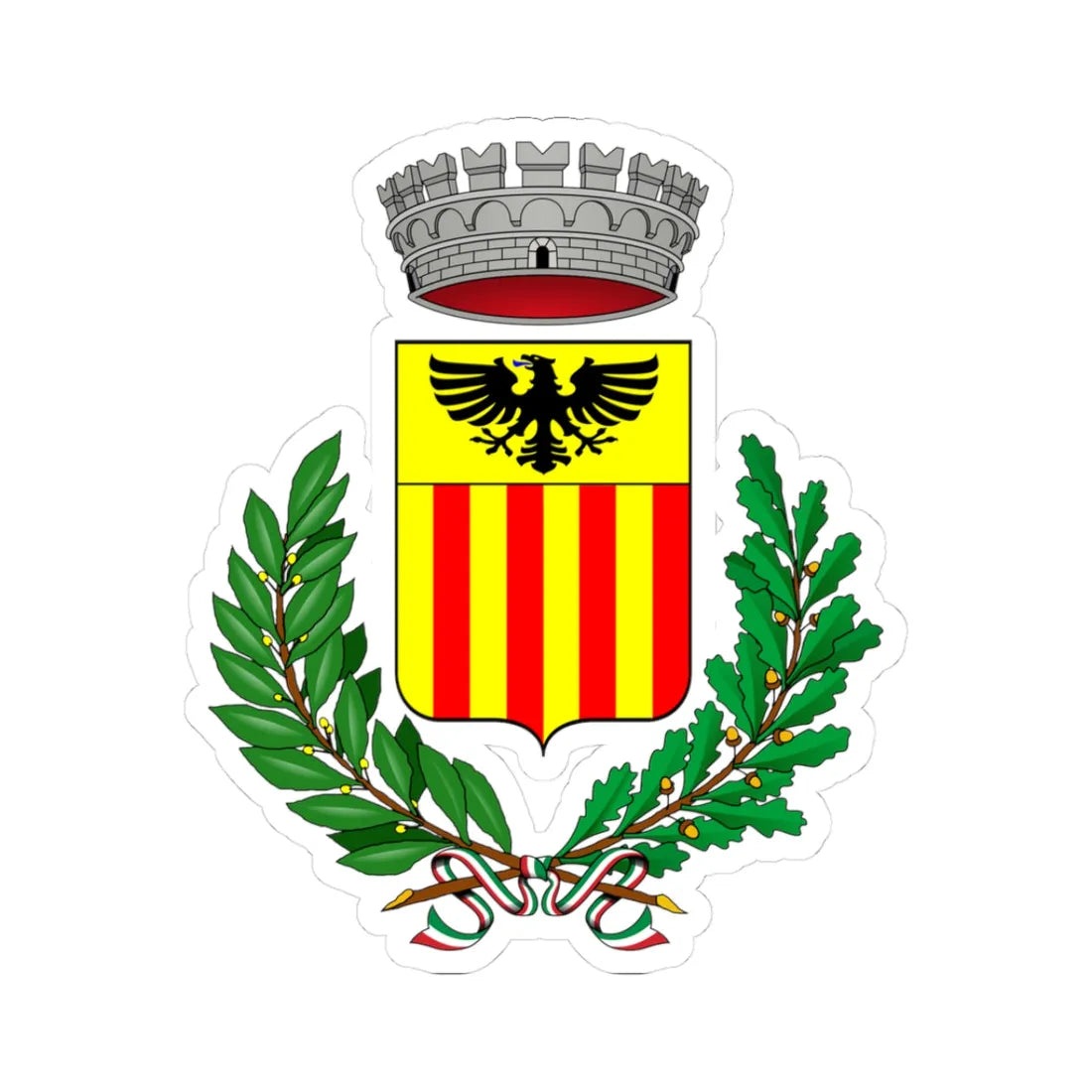 Carnago-Stemma (Italy) (Coat of Arms) STICKER Vinyl Kiss-Cut Decal 3 Inch White - The Sticker Space