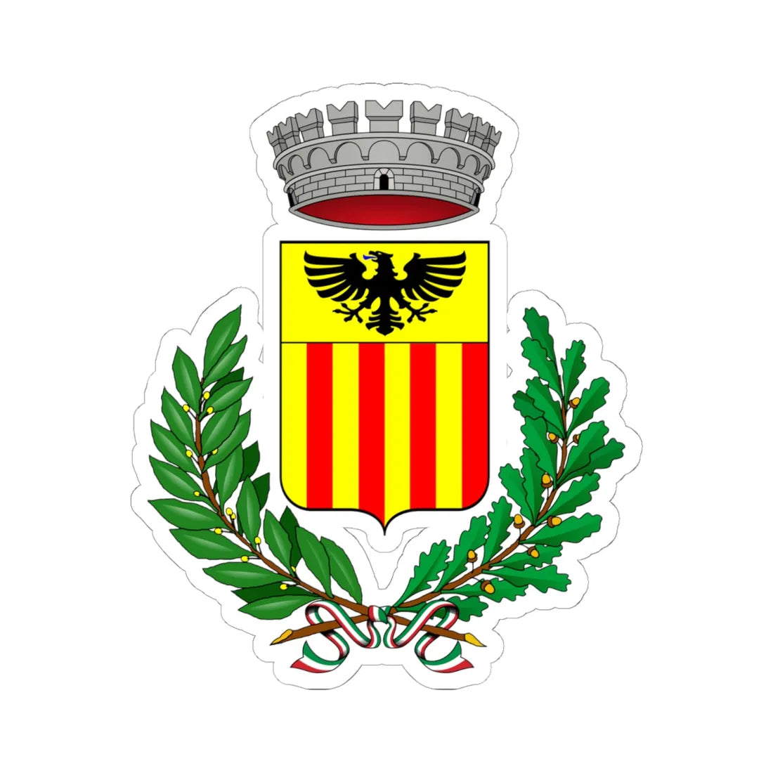 Carnago-Stemma (Italy) (Coat of Arms) STICKER Vinyl Kiss-Cut Decal 6 Inch White - The Sticker Space