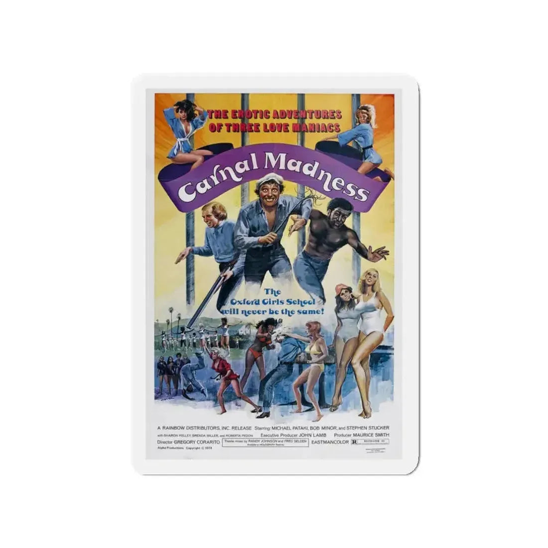 CARNAL MADNESS 1975 Movie Poster - Refrigerator Magnet 3 Inch - The Sticker Space
