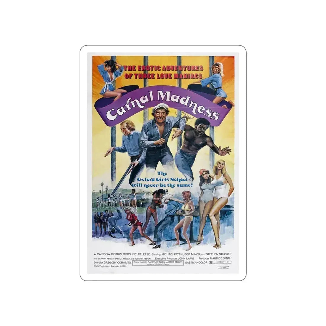 CARNAL MADNESS 1975 Movie Poster STICKER Vinyl Die-Cut Decal 6 Inch - The Sticker Space