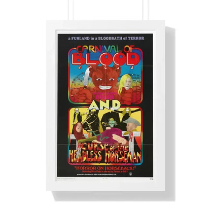 CARNIVAL OF BLOOD + CURSE OF THE HEADLESS HORSEMAN 1970 - Framed Movie Poster 16″ x 24″ White - The Sticker Space