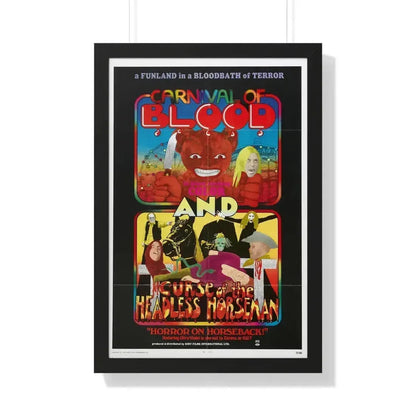 CARNIVAL OF BLOOD + CURSE OF THE HEADLESS HORSEMAN 1970 - Framed Movie Poster 20" x 30" Black - The Sticker Space