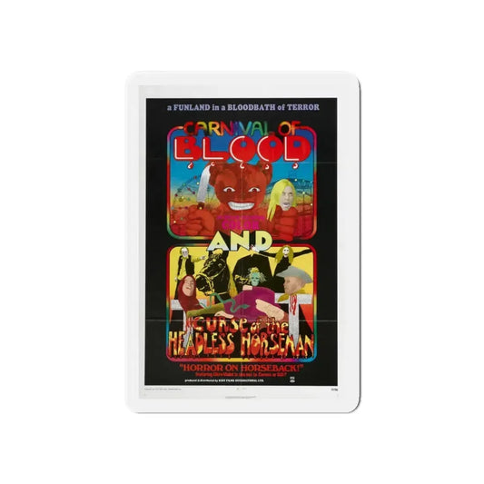 CARNIVAL OF BLOOD + CURSE OF THE HEADLESS HORSEMAN 1970 Movie Poster - Refrigerator Magnet 6 Inch - The Sticker Space