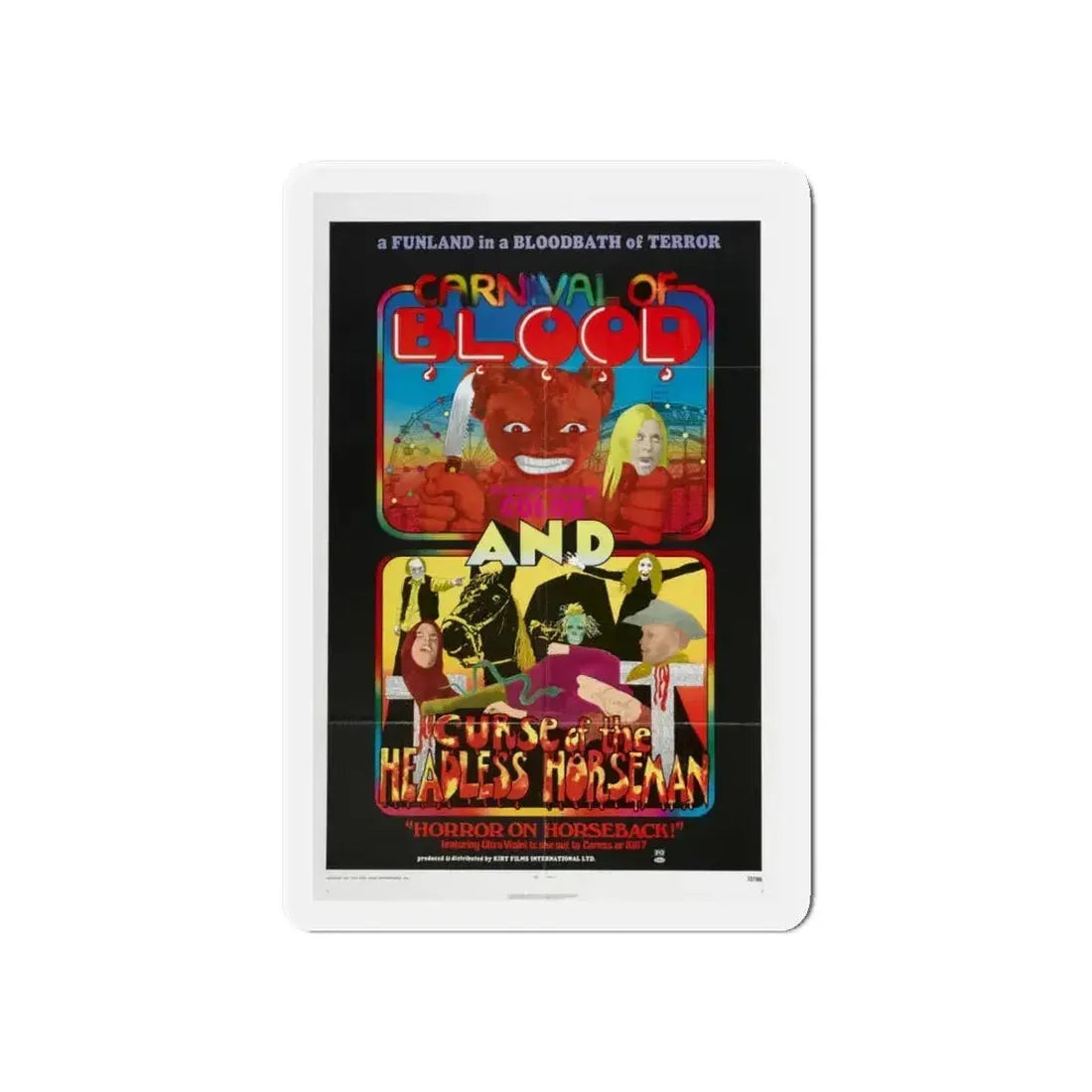 CARNIVAL OF BLOOD + CURSE OF THE HEADLESS HORSEMAN 1970 Movie Poster - Refrigerator Magnet - The Sticker Space