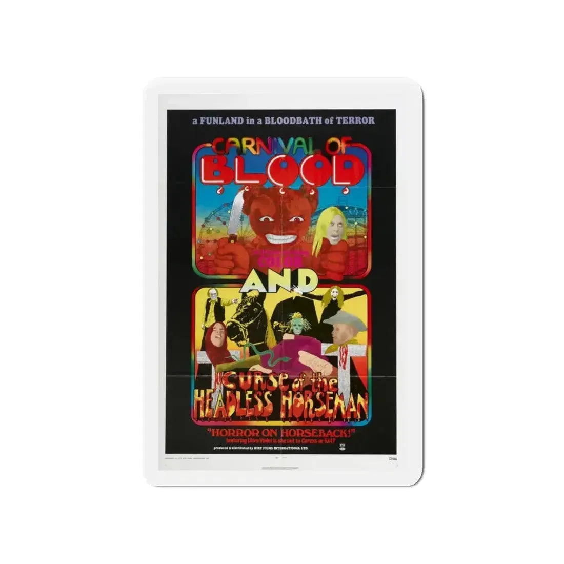 CARNIVAL OF BLOOD + CURSE OF THE HEADLESS HORSEMAN 1970 Movie Poster - Refrigerator Magnet - The Sticker Space