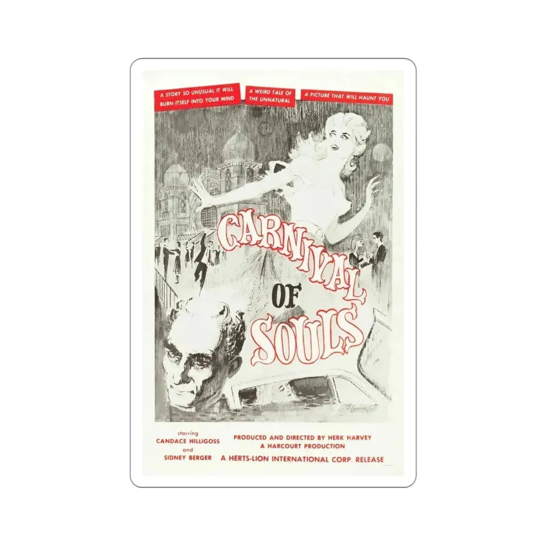 Carnival of Souls 1962 Movie Poster STICKER Vinyl Die-Cut Decal 4 Inch - The Sticker Space