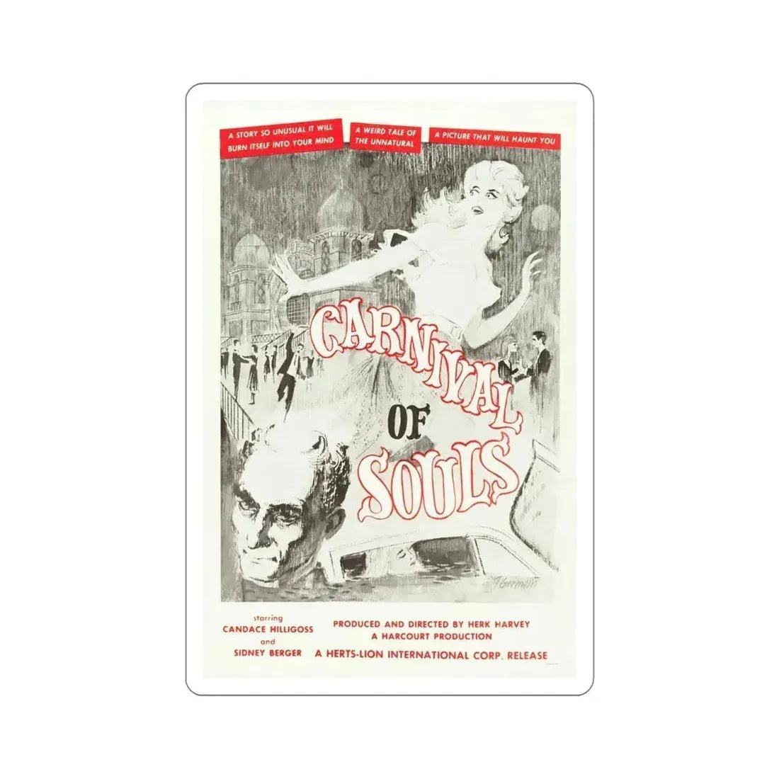 Carnival of Souls 1962 Movie Poster STICKER Vinyl Die-Cut Decal 6 Inch - The Sticker Space