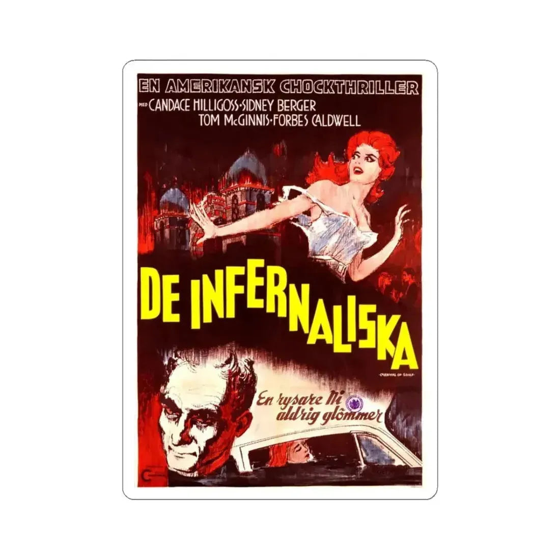 CARNIVAL OF SOULS (POLISH) 1962 Movie Poster - STICKER Vinyl Kiss-Cut Decal 3 Inch White - The Sticker Space