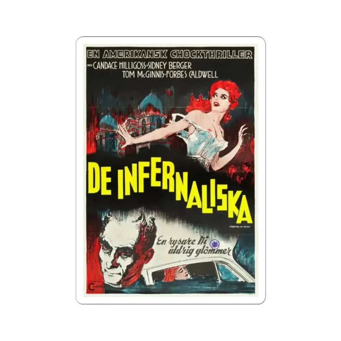 CARNIVAL OF SOULS (SWEDISH) 1962 Movie Poster - STICKER Vinyl Kiss-Cut Decal 2 Inch White - The Sticker Space