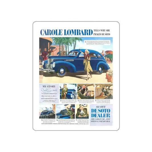 Carole Lombard, advertisement (Magazine Illustration) STICKER Vinyl Die-Cut Decal White Die-Cut 2 Inch - The Sticker Space