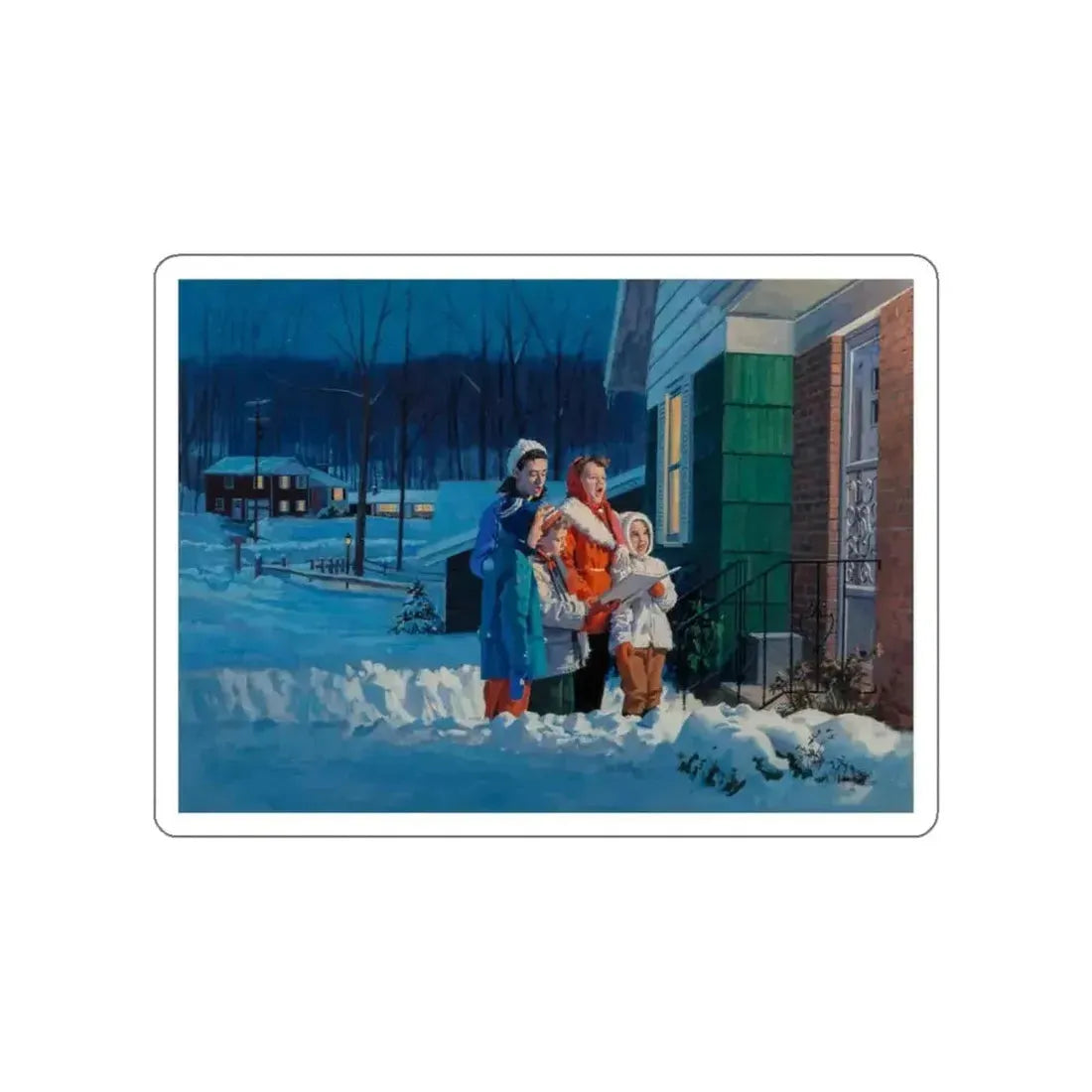 Carolers (Magazine Illustration) STICKER Vinyl Die-Cut Decal - The Sticker Space