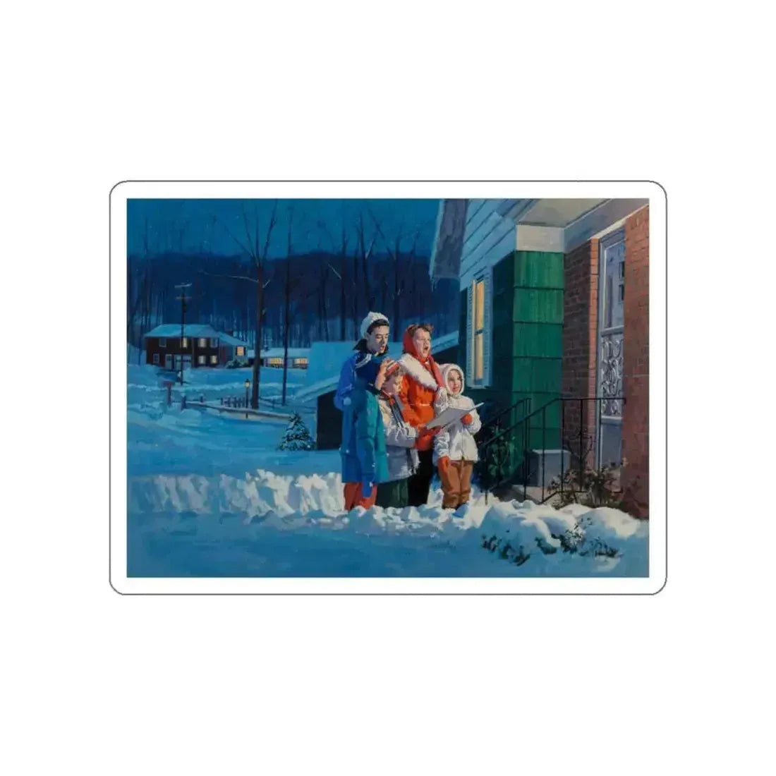 Carolers (Magazine Illustration) STICKER Vinyl Die-Cut Decal White Die-Cut 5 Inch - The Sticker Space