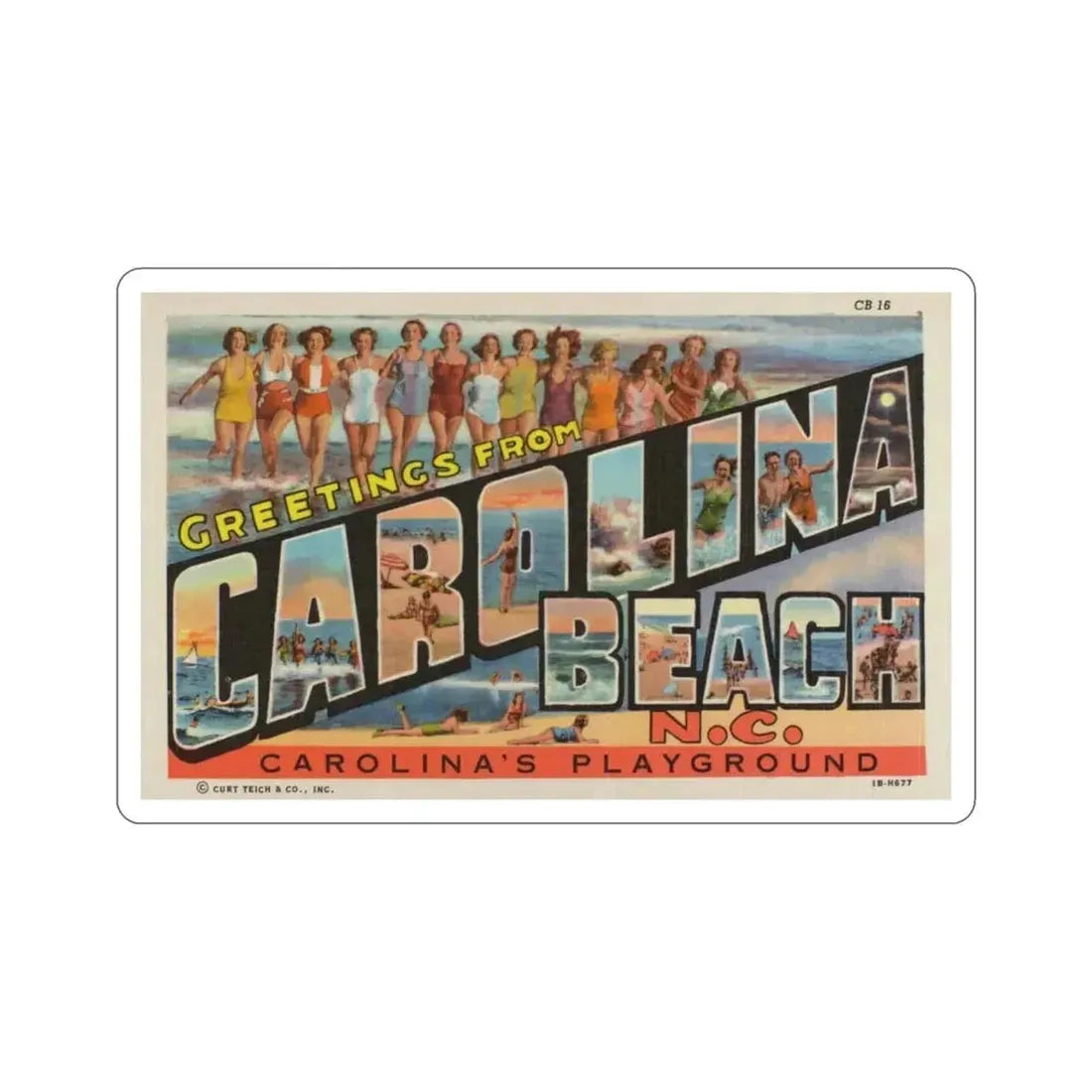 Carolina Beach NC (Greeting Cards) STICKER Vinyl Die-Cut Decal - The Sticker Space