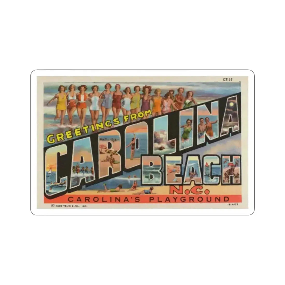 Carolina Beach NC (Greeting Cards) STICKER Vinyl Die-Cut Decal - The Sticker Space