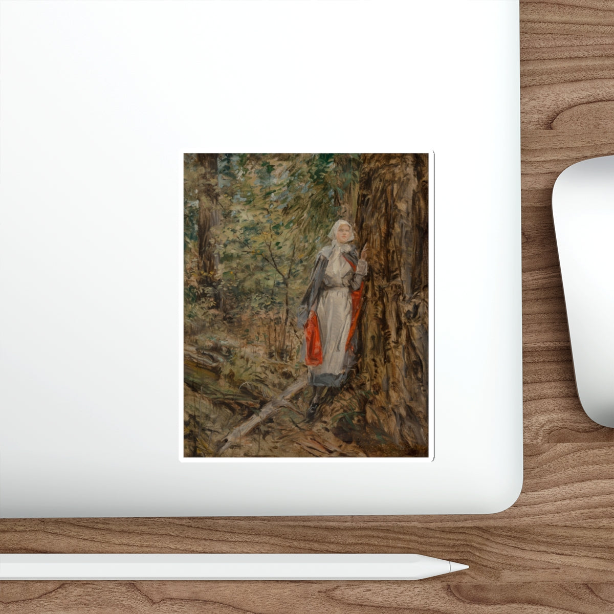 Caroline in the Woods (Attributed to Howard Chandler Christy) (Magazine Illustration) STICKER Vinyl Die-Cut Decal-The Sticker Space