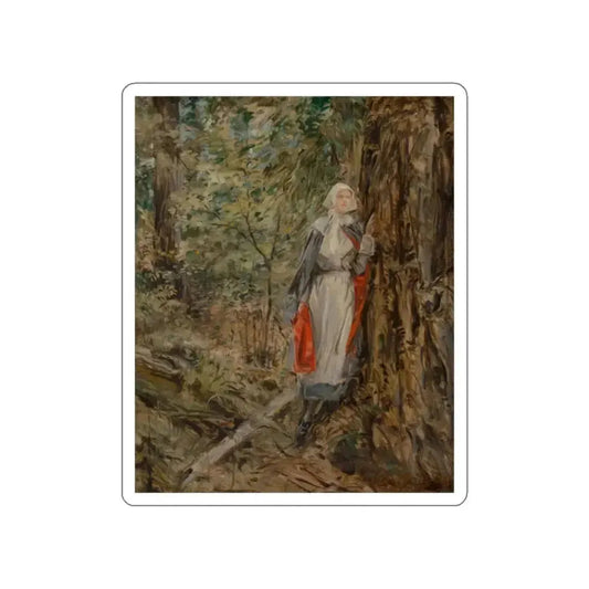 Caroline in the Woods (Attributed to Howard Chandler Christy) (Magazine Illustration) STICKER Vinyl Die-Cut Decal White Die-Cut 2 Inch - The Sticker Space
