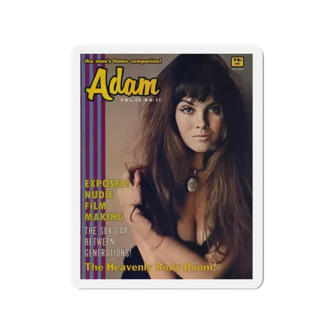 Caroline Munro #267 - Adam Mag. Cover Nov. '68 (Vintage Female Icon) Refrigerator Magnet 2 Inch Die-Cut - The Sticker Space