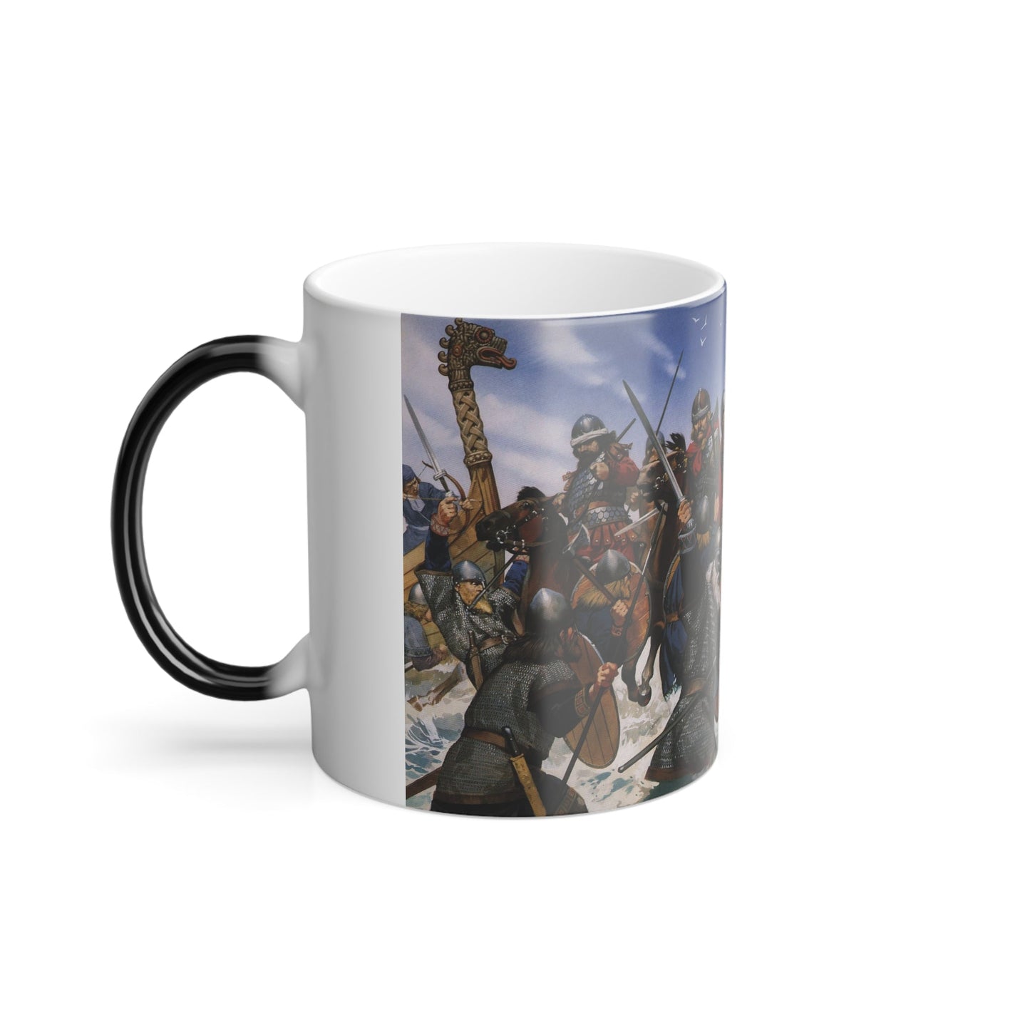 Carolingiens vs Vikings by Angus McBride - Color Changing Mug 11oz-11oz-The Sticker Space