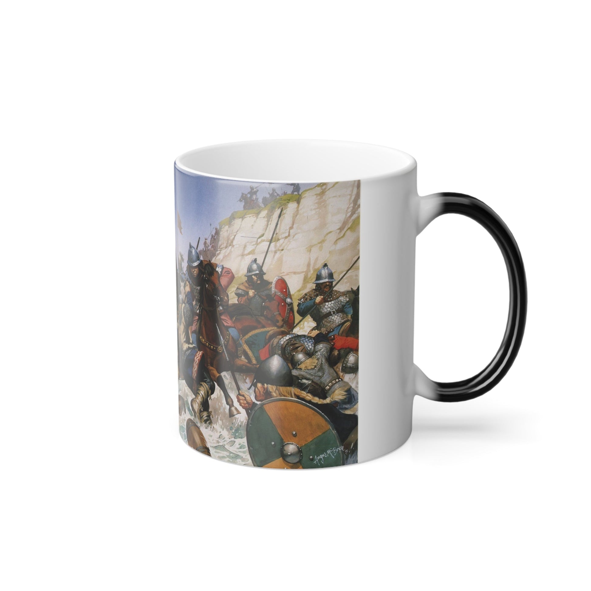 Carolingiens vs Vikings by Angus McBride - Color Changing Mug 11oz-11oz-The Sticker Space