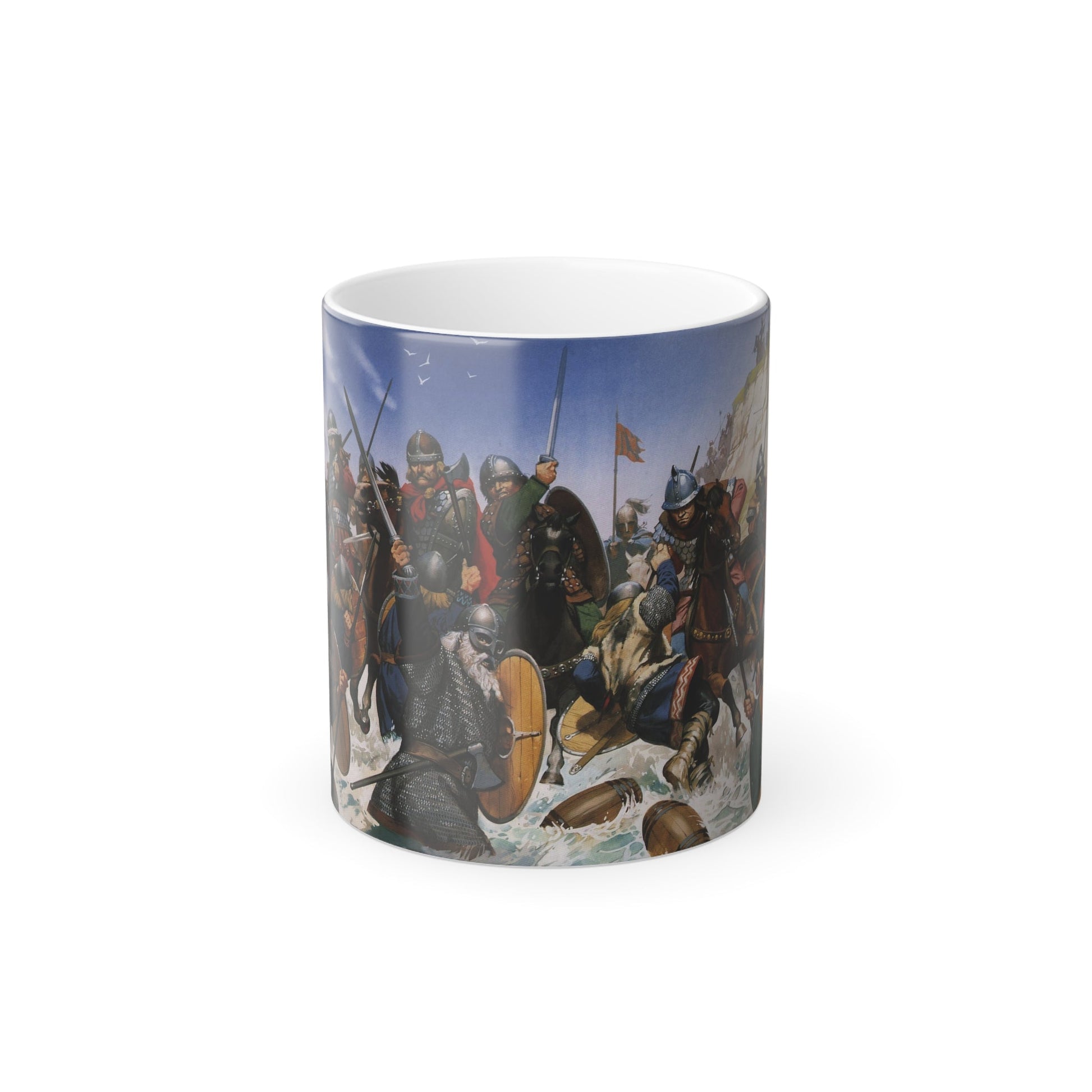 Carolingiens vs Vikings by Angus McBride - Color Changing Mug 11oz-11oz-The Sticker Space