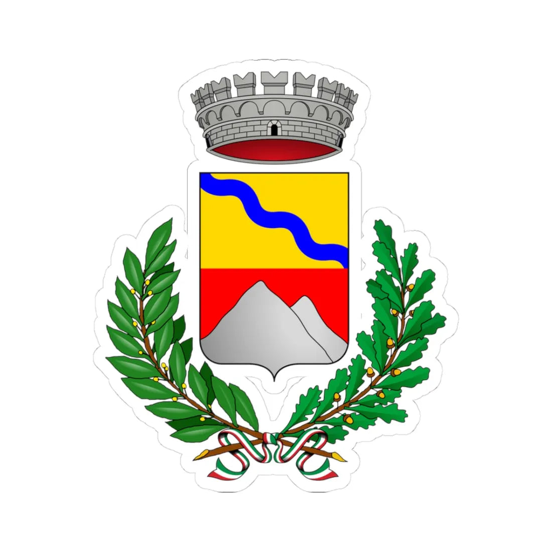 Carona-Stemma (Italy) (Coat of Arms) STICKER Vinyl Kiss-Cut Decal 3 Inch White - The Sticker Space