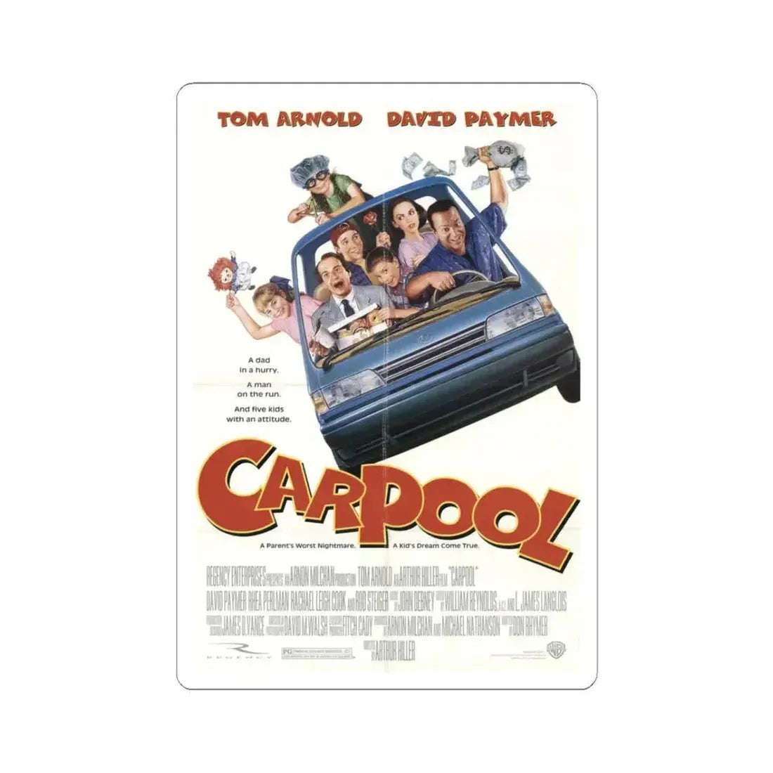 Carpool 1996 Movie Poster - STICKER Vinyl Kiss-Cut Decal 3 Inch White - The Sticker Space