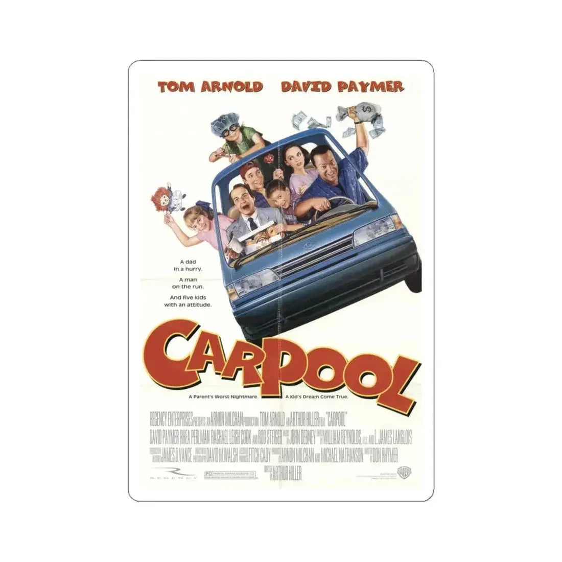 Carpool 1996 Movie Poster - STICKER Vinyl Kiss-Cut Decal 4 Inch White - The Sticker Space
