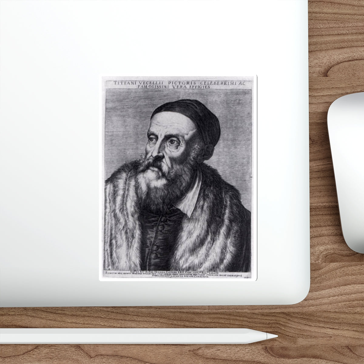 CARRACCI, Agostino - Titian (Artwork) STICKER Vinyl Die-Cut Decal-The Sticker Space