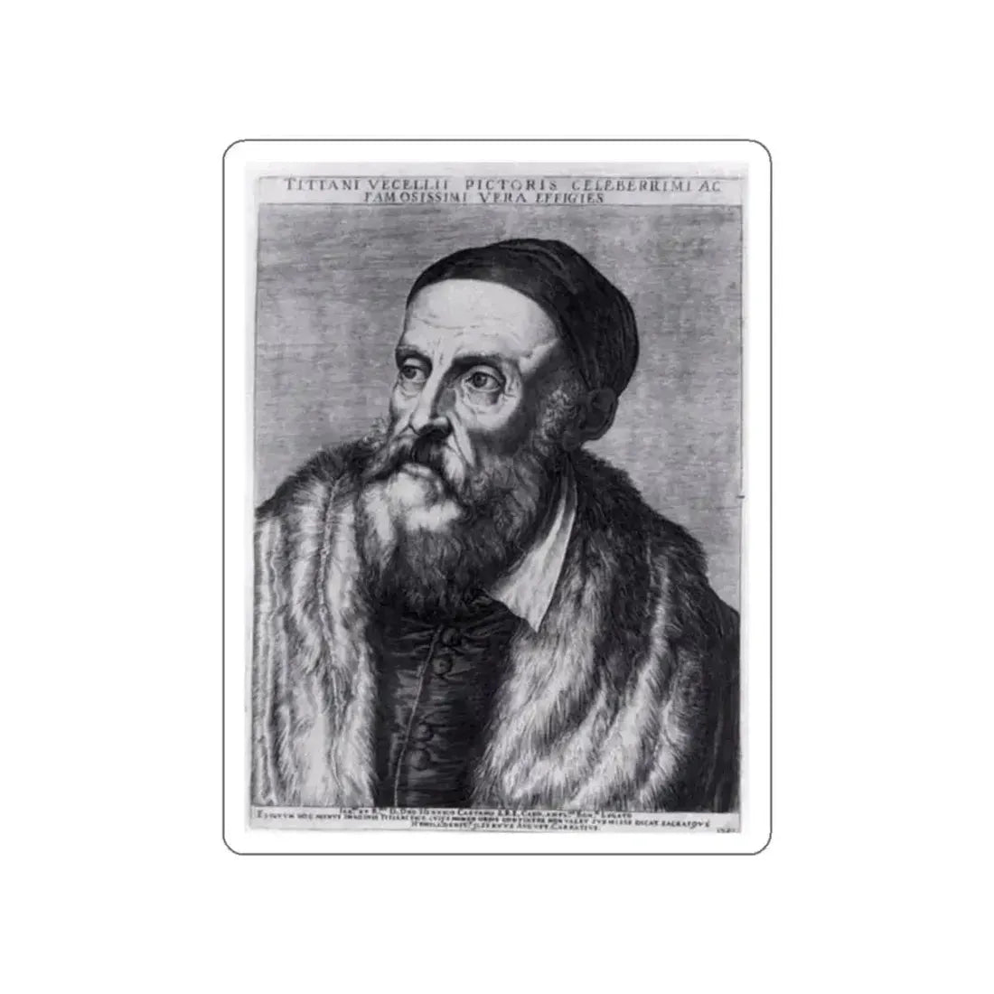 CARRACCI, Agostino - Titian (Artwork) STICKER Vinyl Die-Cut Decal White Die-Cut 2 Inch - The Sticker Space