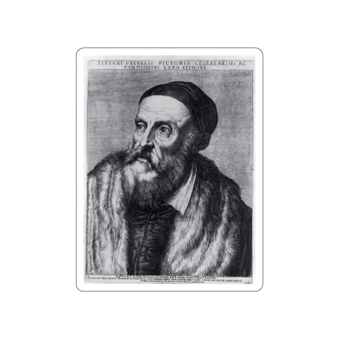 CARRACCI, Agostino - Titian (Artwork) STICKER Vinyl Die-Cut Decal White Die-Cut 3 Inch - The Sticker Space