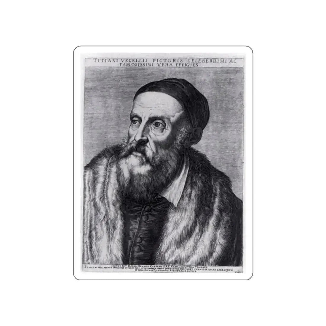 CARRACCI, Agostino - Titian (Artwork) STICKER Vinyl Die-Cut Decal White Die-Cut 4 Inch - The Sticker Space