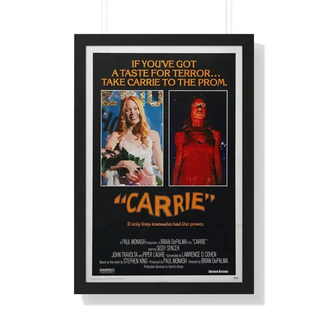 CARRIE 1976 - Framed Movie Poster - The Sticker Space